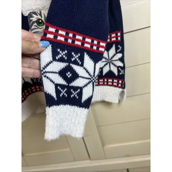 Blizzard Bay Christmas Cat Kitty Sweater Sequin Pompom Embroidered Sz Large - Picture 5 of 8